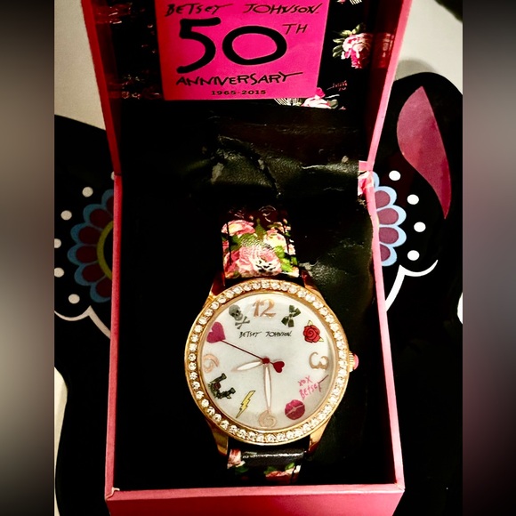 Betsey Johnson 50th Anniversary Floral Watch - Pink and Rose Gold - Picture 2 of 6
